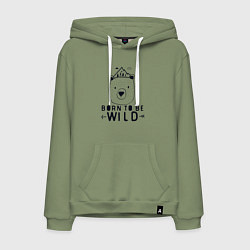 Толстовка-худи хлопковая мужская Wild bear, цвет: авокадо