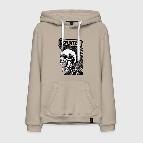 Мужская толстовка-худи The exploited skull / Миндальный – фото 1