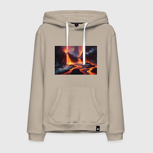 Мужская толстовка-худи Текущая лава / Миндальный – фото 1