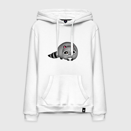 Мужская толстовка-худи Милый малыш енот / Белый – фото 1