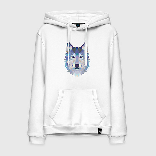 Мужская толстовка-худи Волк триптих / Белый – фото 1