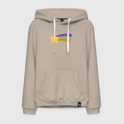 Толстовка-худи хлопковая мужская Радужный свитер Мэйбл, цвет: миндальный