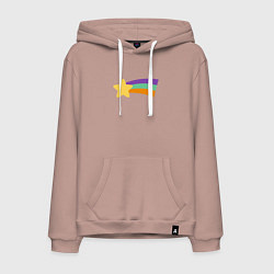 Толстовка-худи хлопковая мужская Радужный свитер Мэйбл, цвет: пыльно-розовый