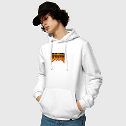 Толстовка-худи хлопковая мужская Doom ultimate, цвет: белый — фото 2