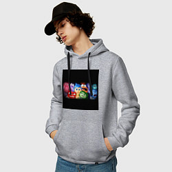 Толстовка-худи хлопковая мужская Все эмоции мультфильм головоломка, цвет: меланж — фото 2