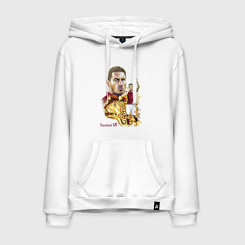 Мужская толстовка-худи Франческо Тотти капитан Ромы - Италия / Белый – фото 1