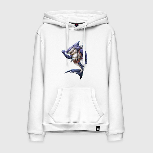 Мужская толстовка-худи Акула - крутой ныряльщик / Белый – фото 1