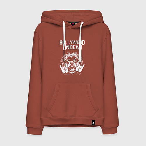 Мужская толстовка-худи Hollywood Undead rock dog / Кирпичный – фото 1