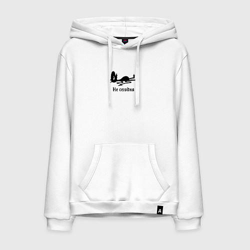 Мужская толстовка-худи Уставший чертенок / Белый – фото 1