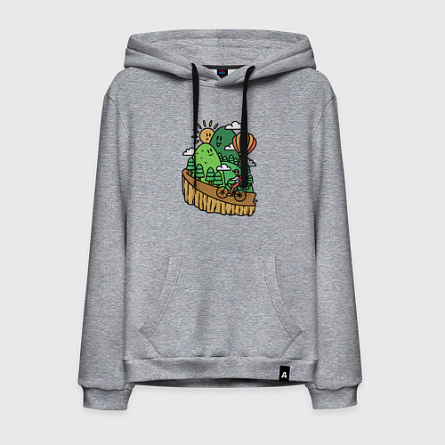 Мужская толстовка-худи Велосипедное путешествие / Меланж – фото 1