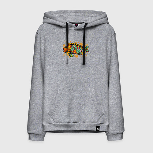 Мужская толстовка-худи Красочная рыбка / Меланж – фото 1