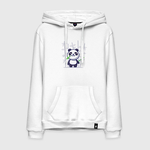 Мужская толстовка-худи Панда с бамбуком / Белый – фото 1