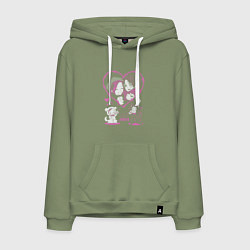 Толстовка-худи хлопковая мужская NANA Нана Коматсу и Осаки, цвет: авокадо