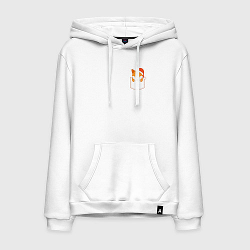 Мужская толстовка-худи Новогодний корги в кармашке / Белый – фото 1