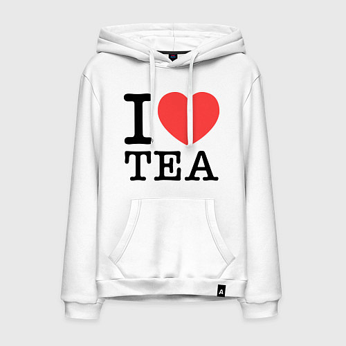 Мужская толстовка-худи I love tea / Белый – фото 1