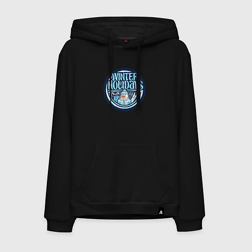 Мужская толстовка-худи Снежные зимние каникулы / Черный – фото 1