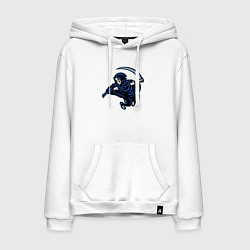 Толстовка-худи хлопковая мужская Death mood, цвет: белый
