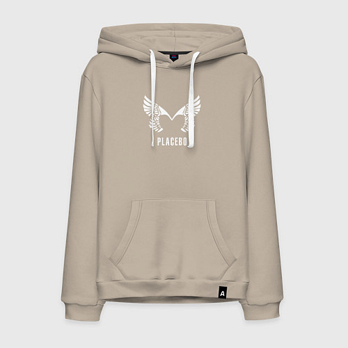 Мужская толстовка-худи Placebo - logo / Миндальный – фото 1