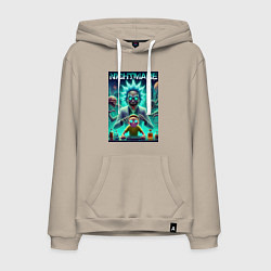 Толстовка-худи хлопковая мужская Morty Smiths nightmare - neon glow, цвет: миндальный