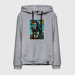 Толстовка-худи хлопковая мужская Cyber Harry Potter - ai art fantasy, цвет: меланж