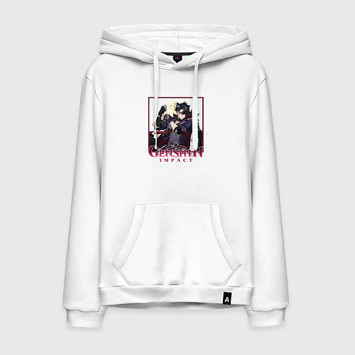 Мужская толстовка-худи Ризли / Белый – фото 1