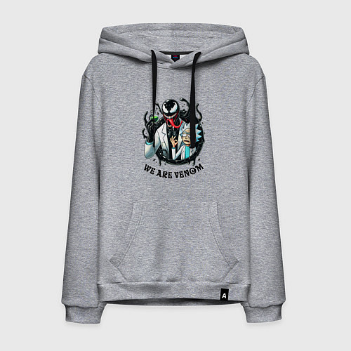 Мужская толстовка-худи Venom slime and Rick - collaboration / Меланж – фото 1