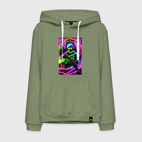 Мужская толстовка-худи Counter Strike go - neon revolution / Авокадо – фото 1