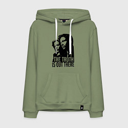 Толстовка-худи хлопковая мужская Fox and Dana, цвет: авокадо