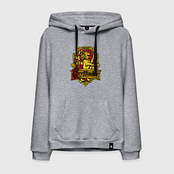 Толстовка-худи хлопковая мужская Hogwarts - gryffindor logo, цвет: меланж