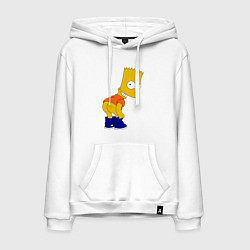 Толстовка-худи хлопковая мужская Барт без штанов, цвет: белый