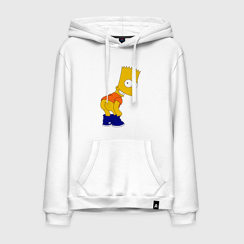 Мужская толстовка-худи Барт без штанов / Белый – фото 1