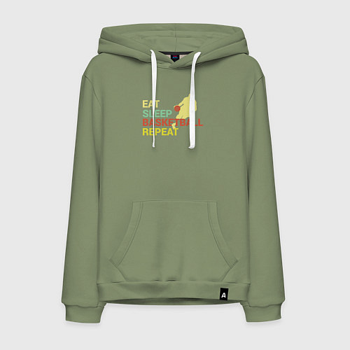 Мужская толстовка-худи Еда сон баскетбол / Авокадо – фото 1