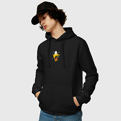 Толстовка-худи хлопковая мужская Daffy, цвет: черный — фото 2
