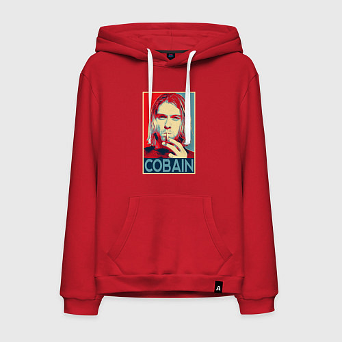 Мужская толстовка-худи Кобейн нирвана рок / Красный – фото 1