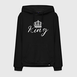 Толстовка-худи хлопковая мужская The King with the Crown - couple t-shirts, цвет: черный