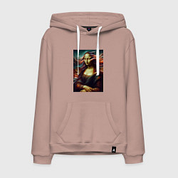 Мужская толстовка-худи Мона Лиза закрыла глаза