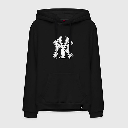 Мужская толстовка-худи New York yankees - baseball logo / Черный – фото 1