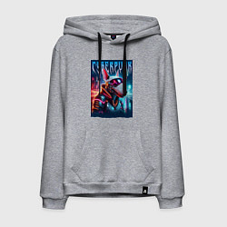 Мужская толстовка-худи Dude bull terrier - cyberpunk