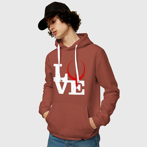 Мужская толстовка-худи Люблю quake / Кирпичный – фото 3