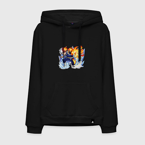 Мужская толстовка-худи Моя геройская академия Шото студент / Черный – фото 1