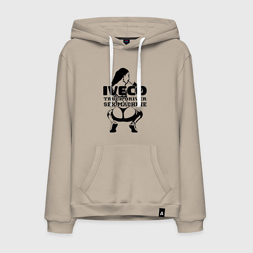 Мужская толстовка-худи Iveco дальнобойщик сексмашина / Миндальный – фото 1