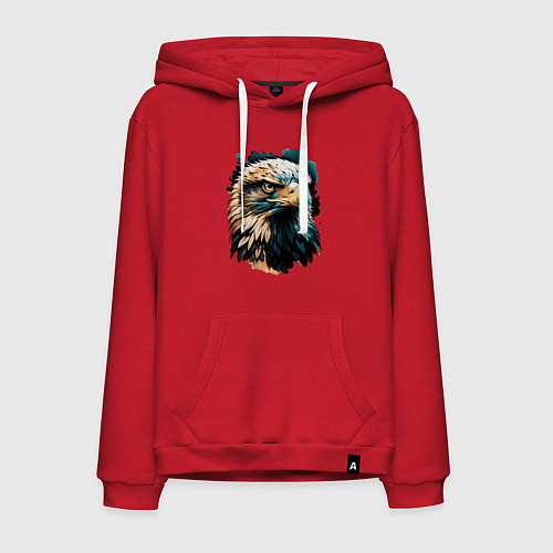 Мужская толстовка-худи Взгляд хищника / Красный – фото 1