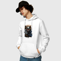 Толстовка-худи хлопковая мужская Хищник и чужой, цвет: белый — фото 2