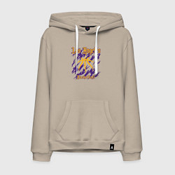 Толстовка-худи хлопковая мужская Basketball Lakers, цвет: миндальный