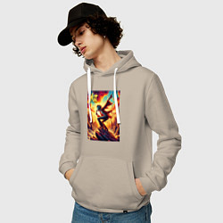 Толстовка-худи хлопковая мужская Mick Jagger -mountain fantasy, цвет: миндальный — фото 2