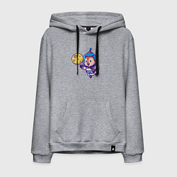 Толстовка-худи хлопковая мужская Белочка в космосе, цвет: меланж