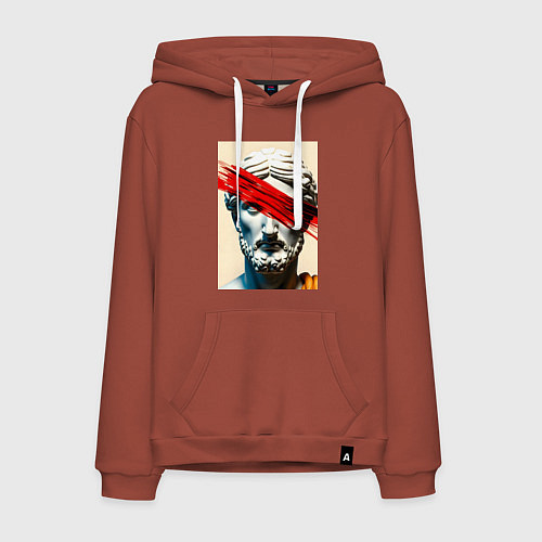 Мужская толстовка-худи Штрих на античной статуе / Кирпичный – фото 1