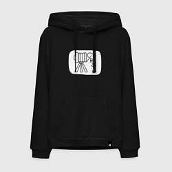 Толстовка-худи хлопковая мужская Старый фотоаппарат, цвет: черный