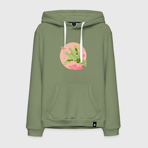 Мужская толстовка-худи Жирафик и розовые облака / Авокадо – фото 1