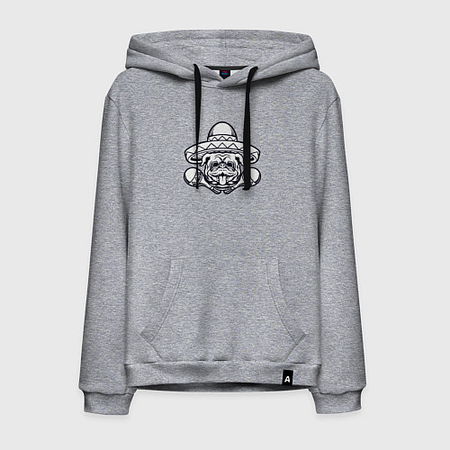 Мужская толстовка-худи Мексиканский бульдог / Меланж – фото 1